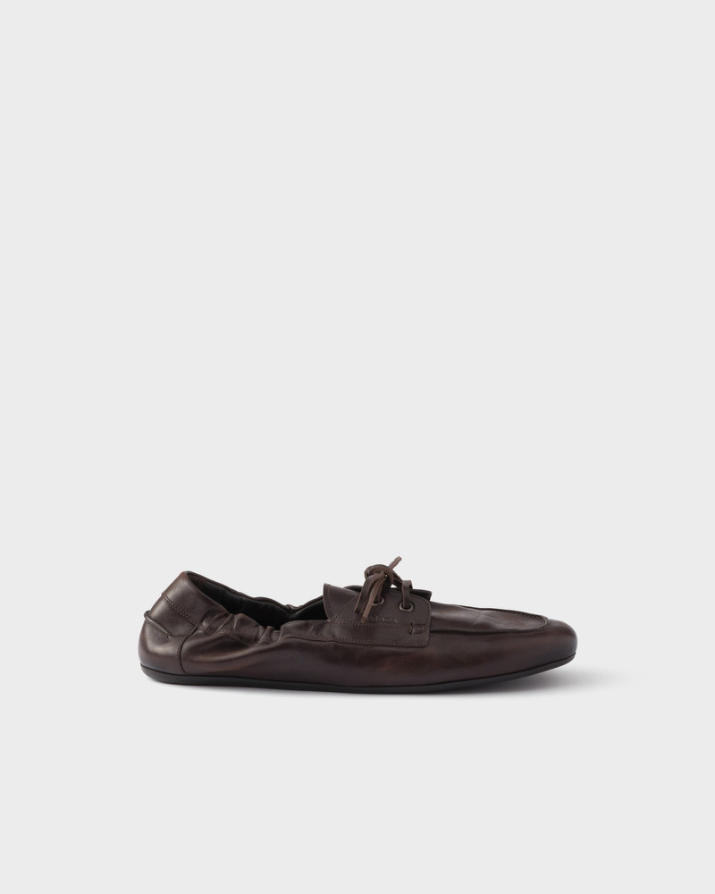Prada Shuffle antiqued leather laced shoes outlook