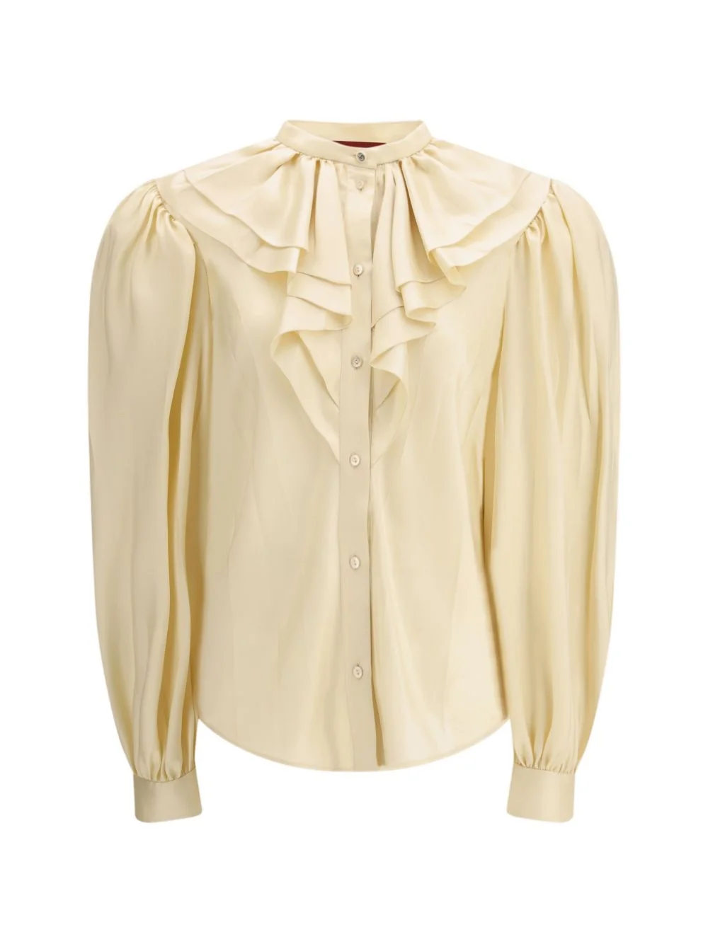 ruffled silk twill shirt - 1