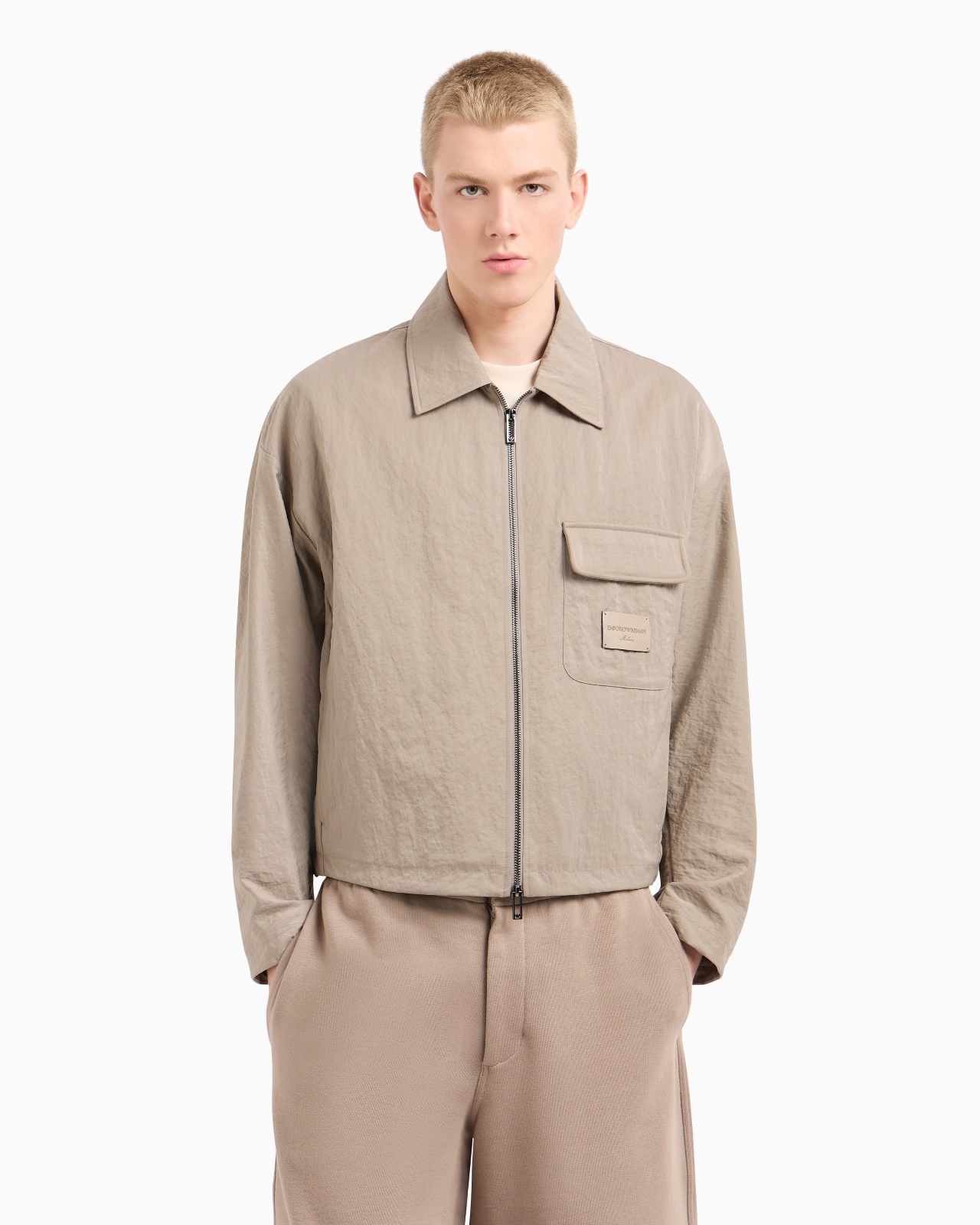 CRINKLE NYLON BLOUSON WITH ZIP - 2