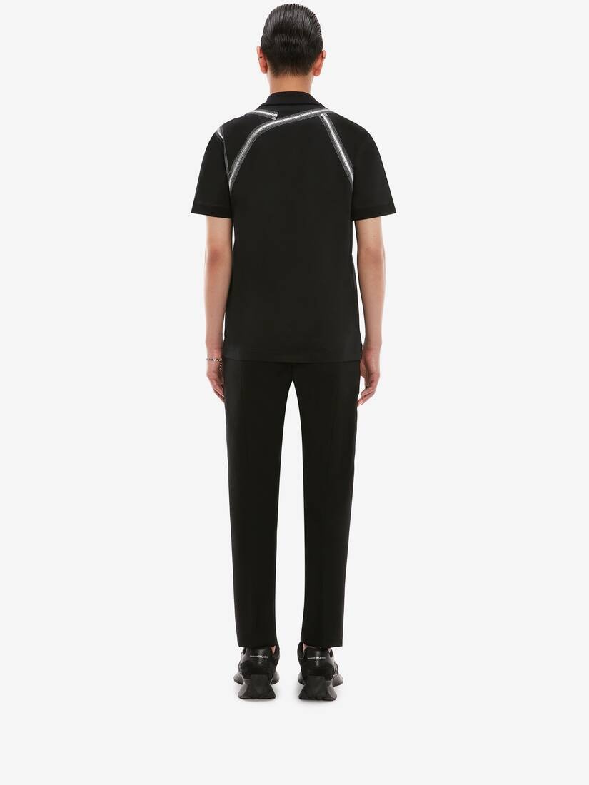 Zip Harness  Polo in Black - 4
