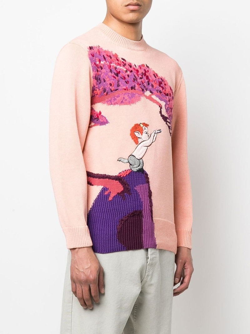 Fantasia Landscape intarsia-knit jumper 4