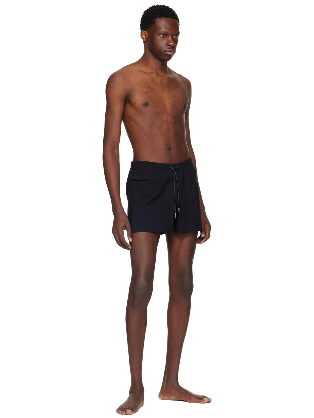 Black Paneled Swim Shorts - 4