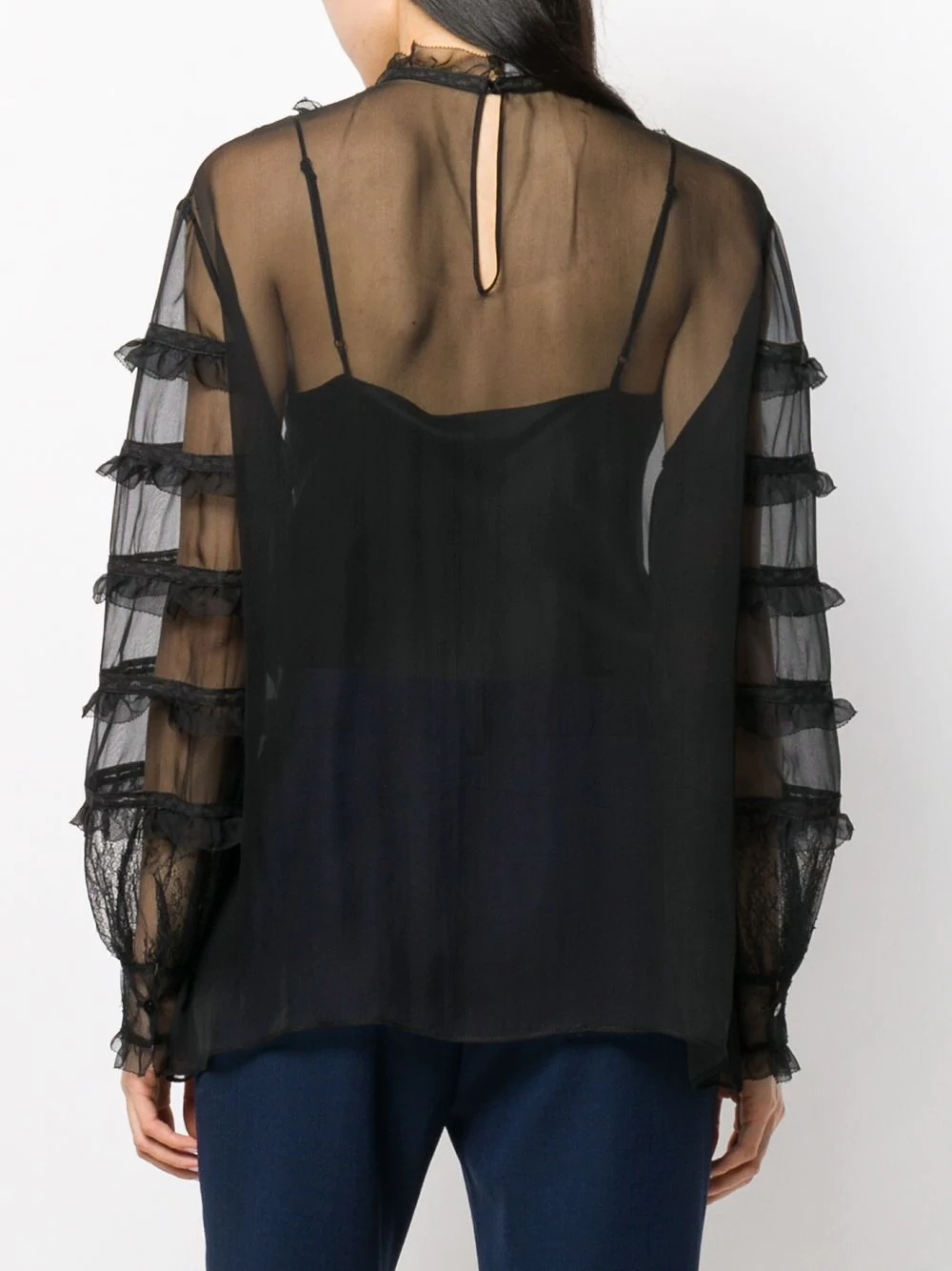 sheer organza blouse - 4