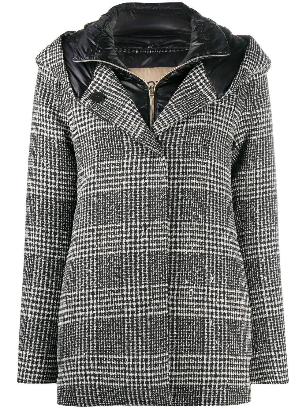 checked hooded jacket  - 1