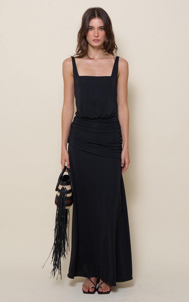 Plant Of Joy Ruched Jersey Maxi Dress black - 2