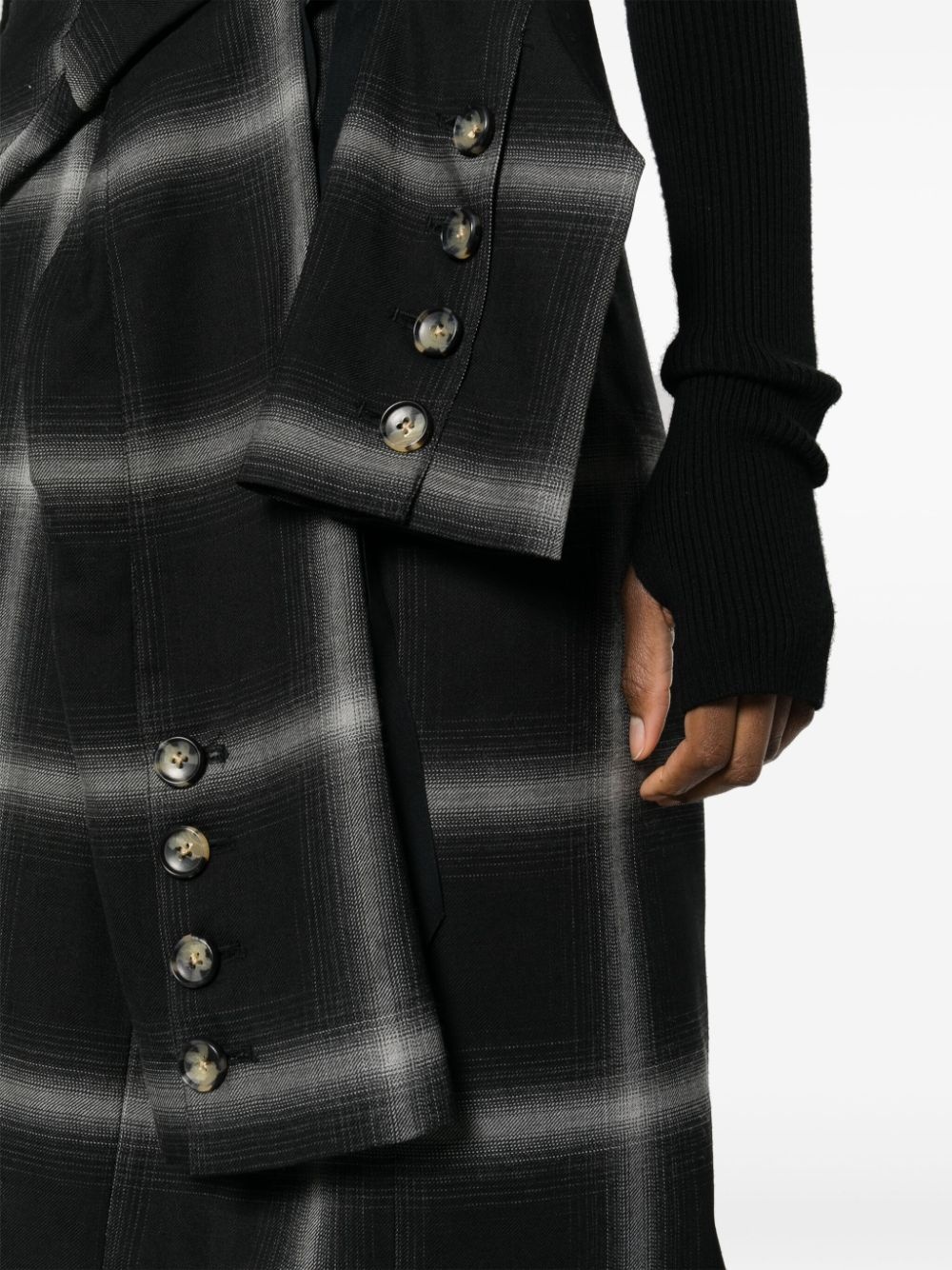 check-pattern wool skirt - 5