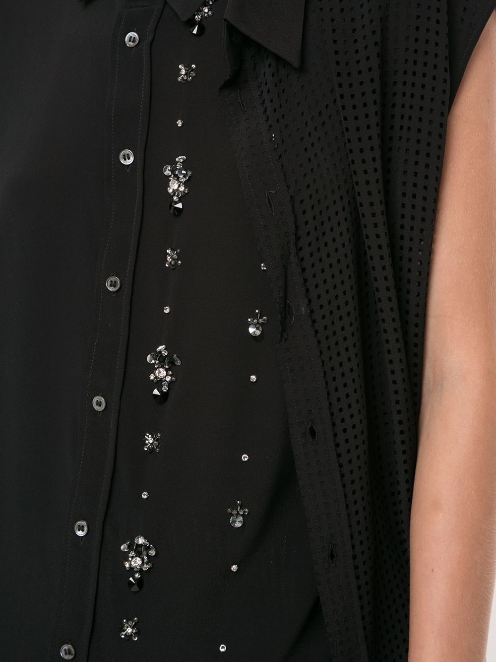 crystal-embellished layered shirt - 5