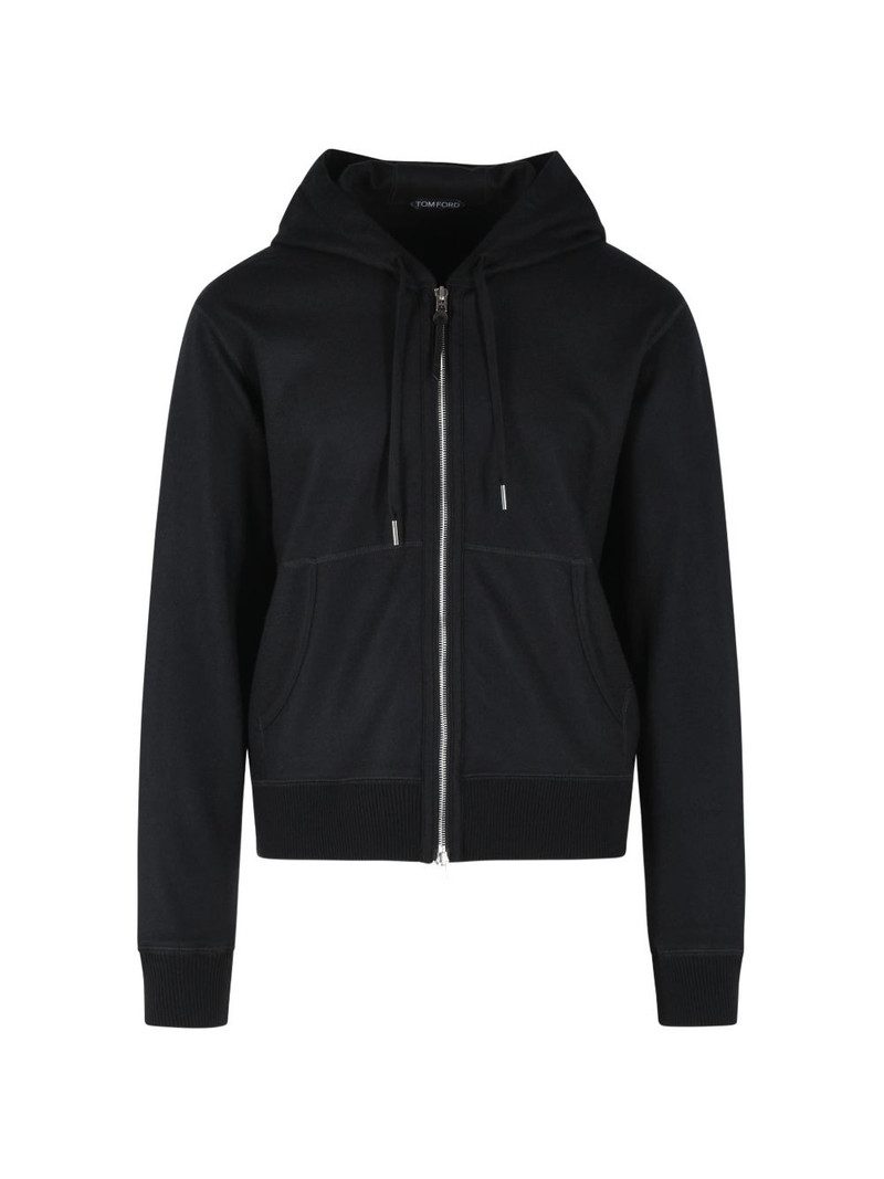 drawstring zip cashmere hoodie 1