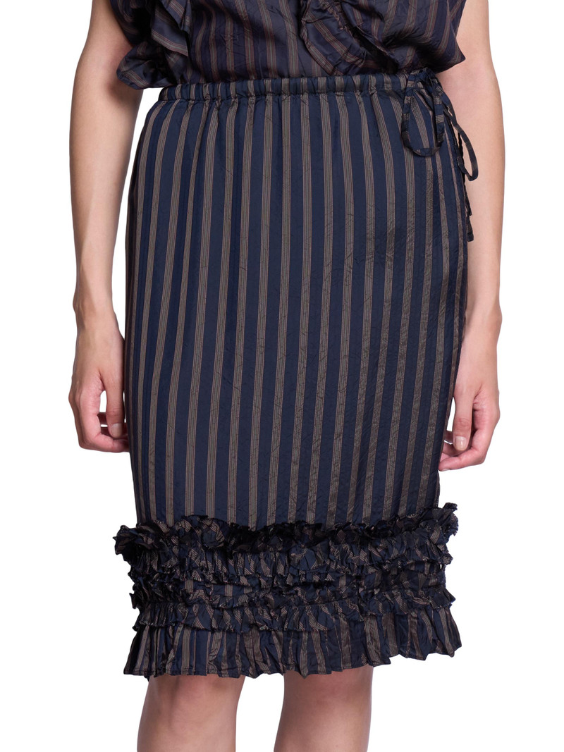 Women's Scotts Ruffle-Trim Striped Knee-Length Skirt - Navy 3