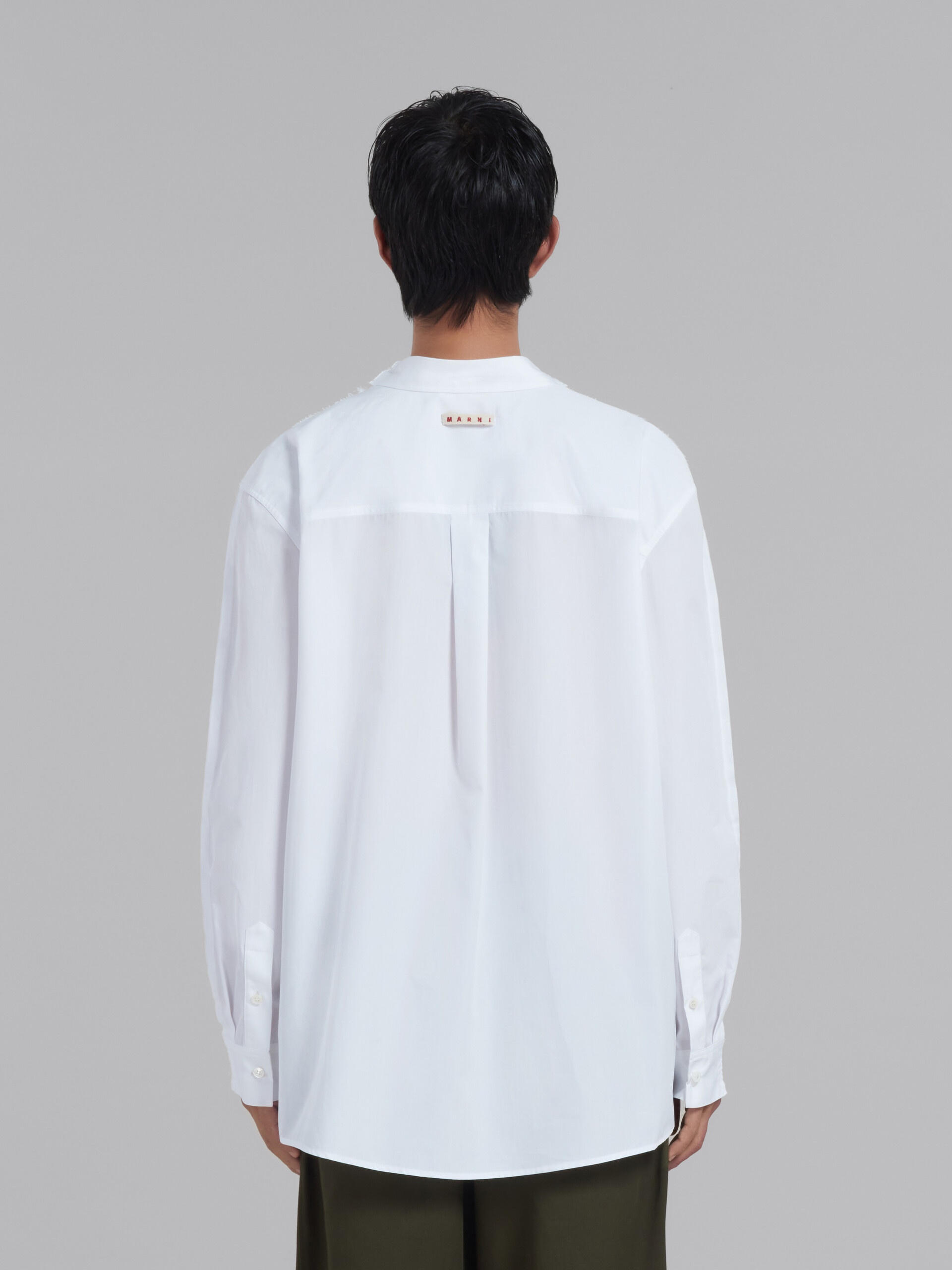 WHITE BIO COTTON LONG-SLEEVED T-SHIRT WITH BACK YOKE - 3