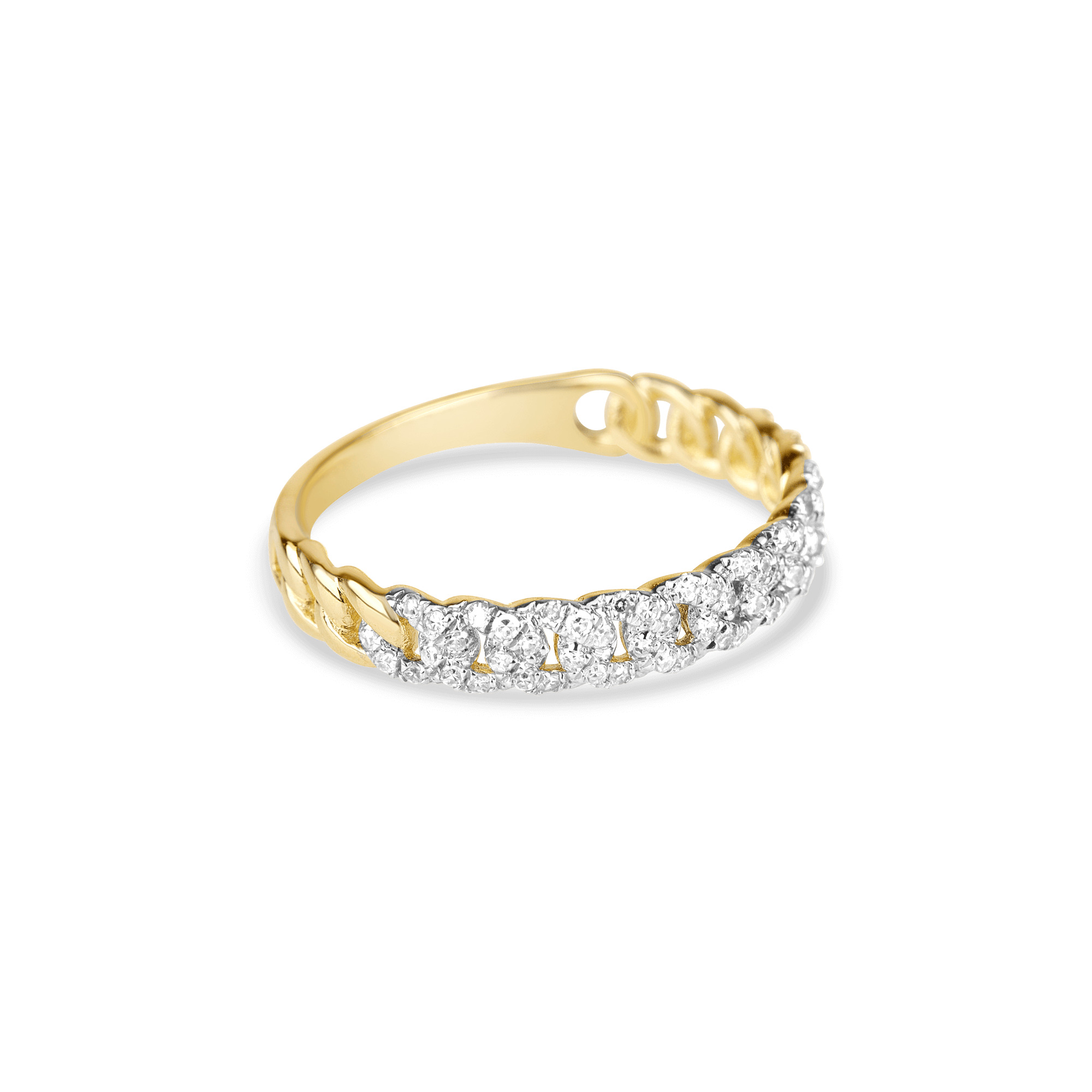Fine Diamond Pave Chain Ring - 3