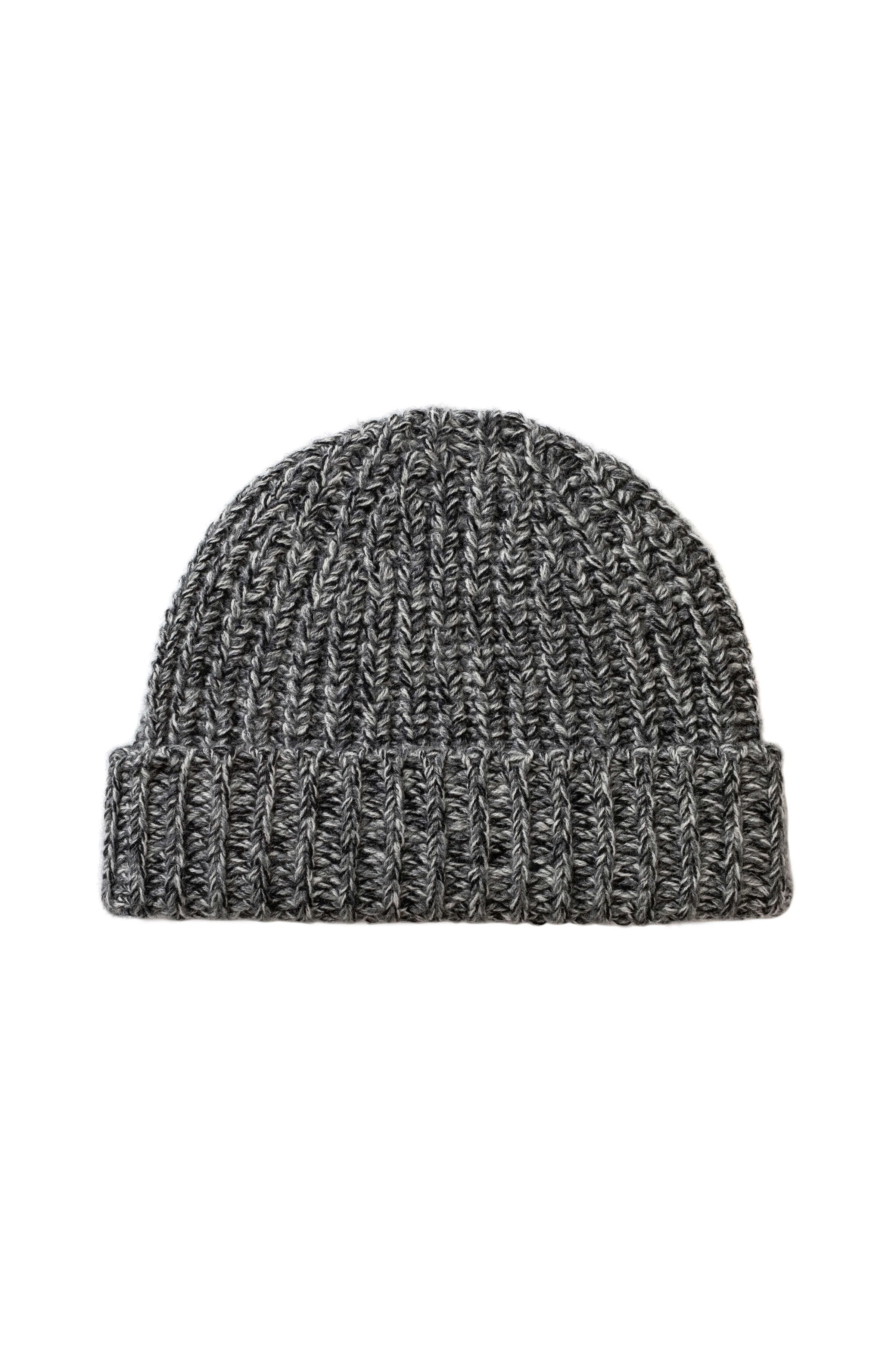 Half Cardigan Stich Grey Cashmere Beanie - 1