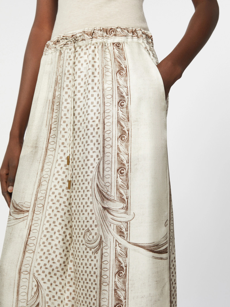 RIVE Fluid printed silk trousers - IVORY 5