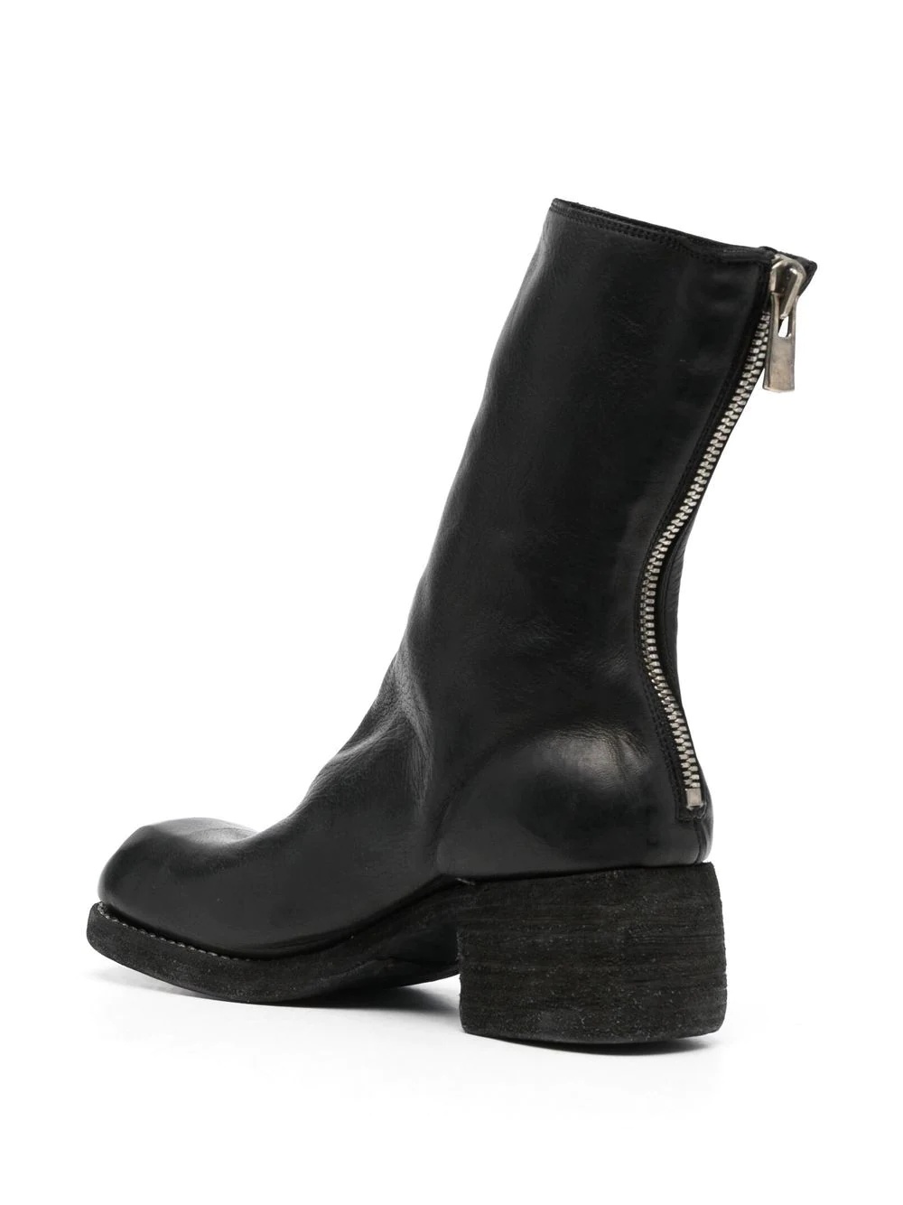 rear-zip horse leather boots - 3