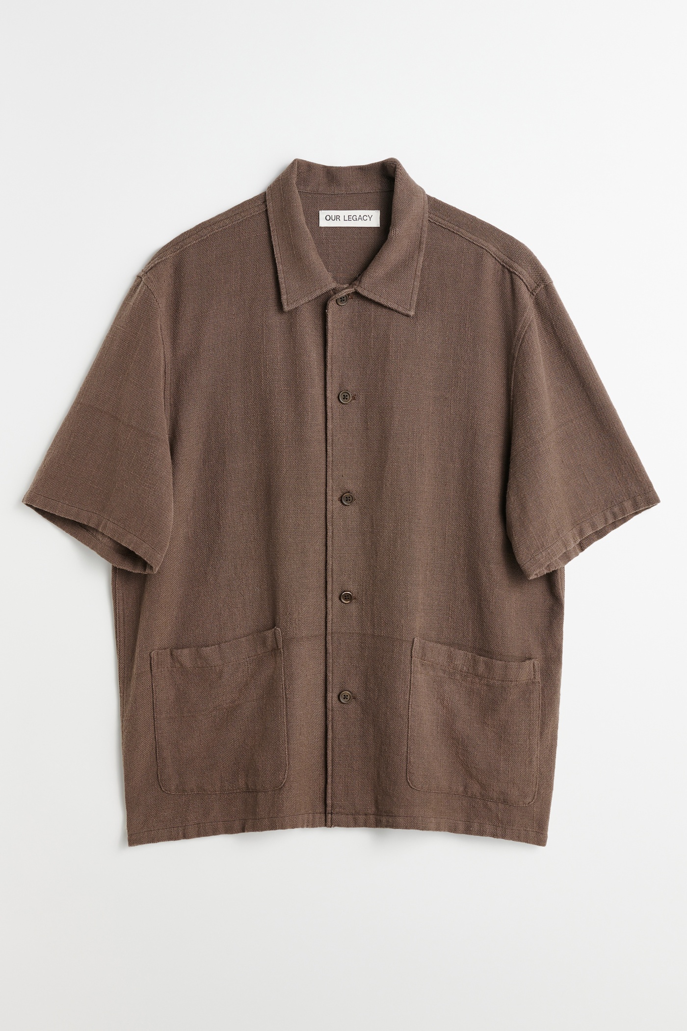 Elder Shirt Shortsleeve Brown Sparse Panama - 1