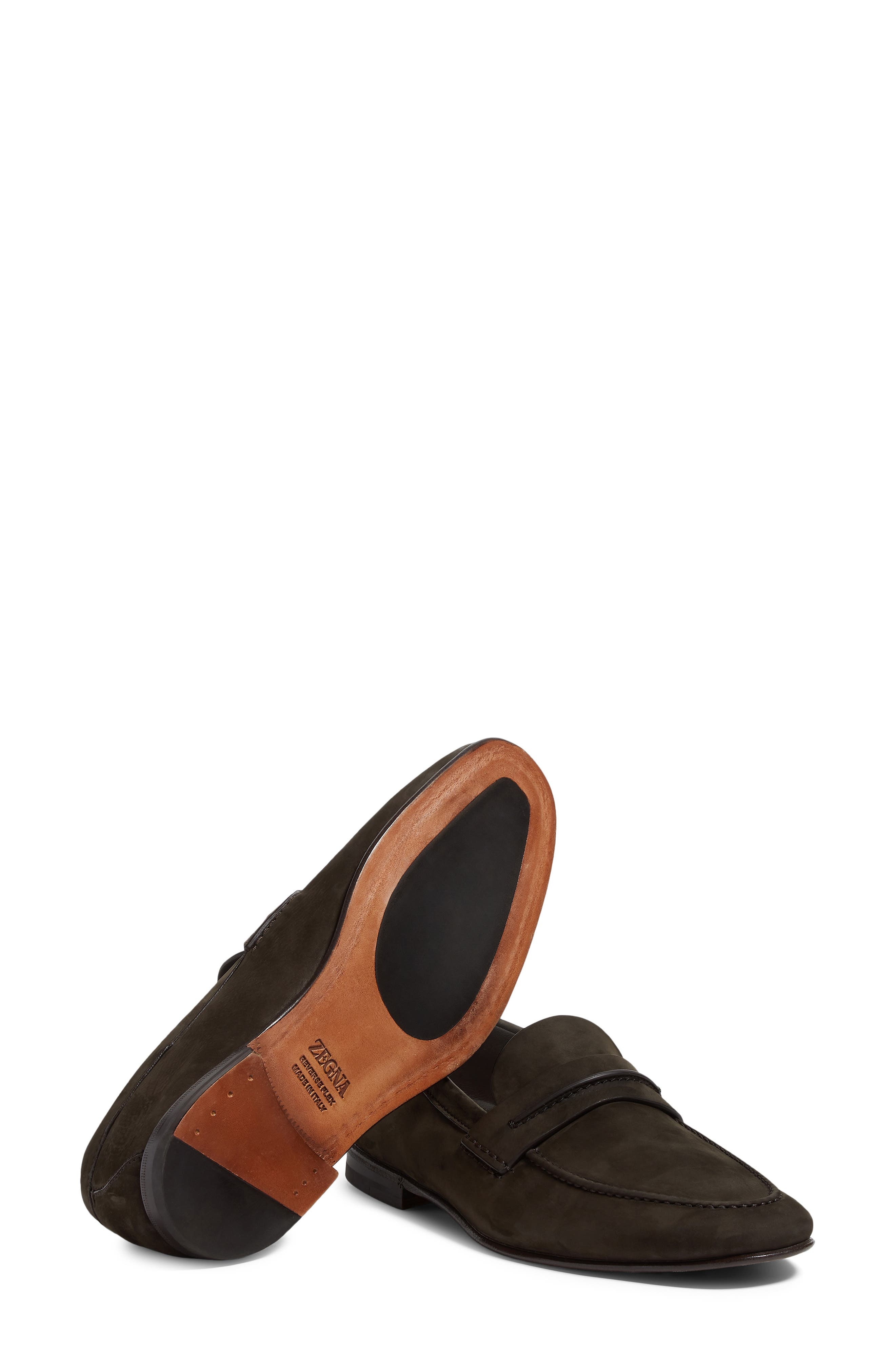 ZEGNA Dark Brown Secondskin Loafer in Medium Brown Solid at Nordstrom - 5