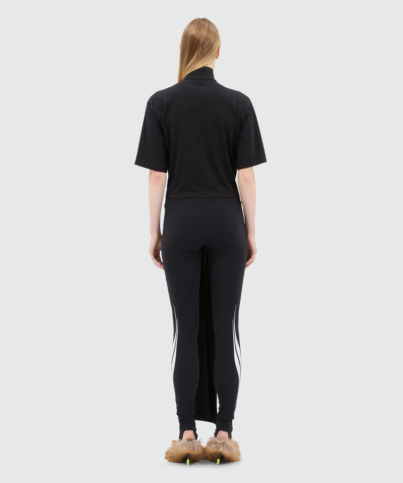 Black jersey T-shirt with tie-front 3