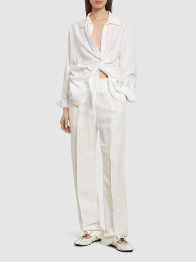 MSGM Envers satin high rise straight pants outlook