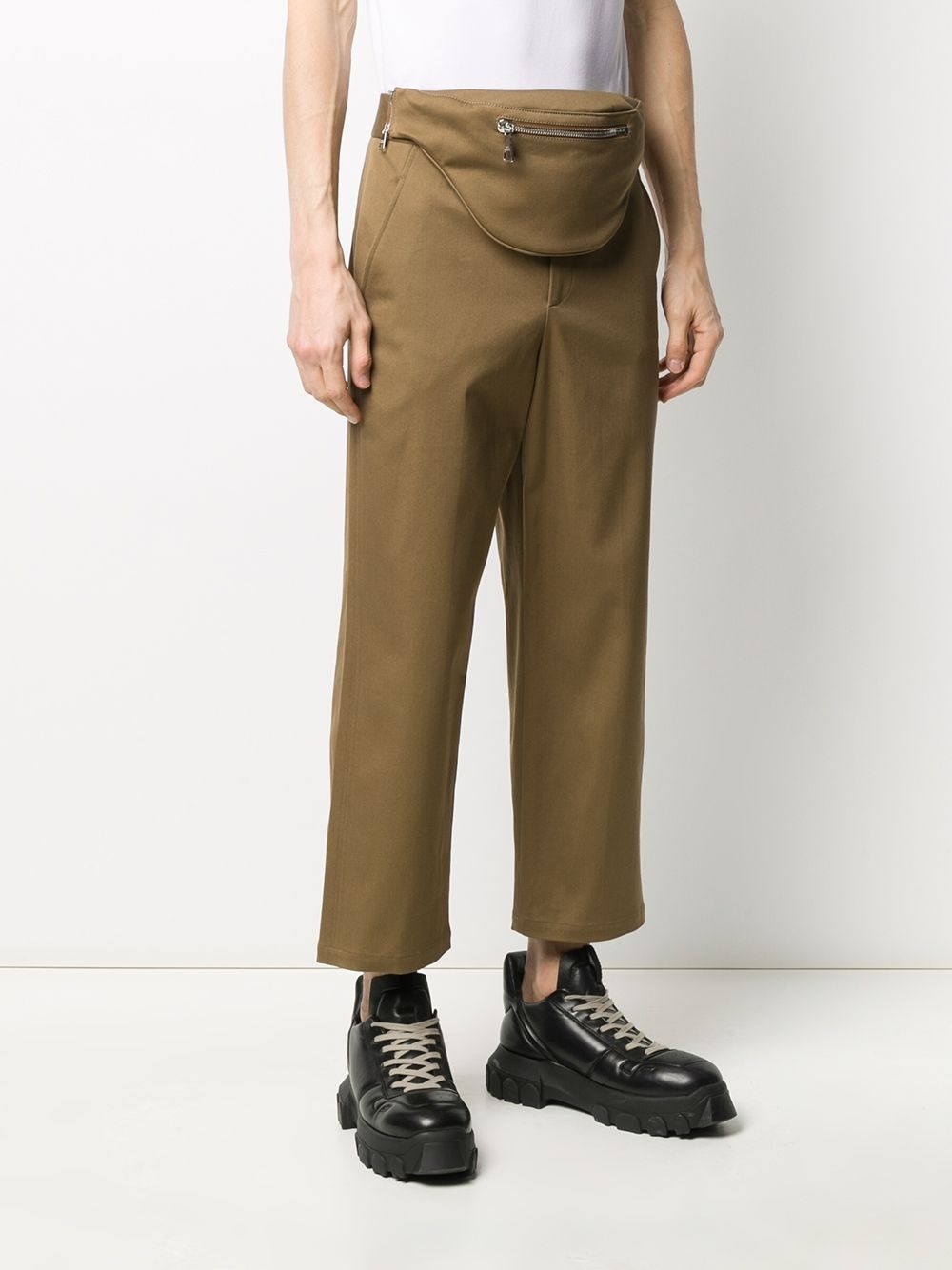 cropped belt bag trousers - 3