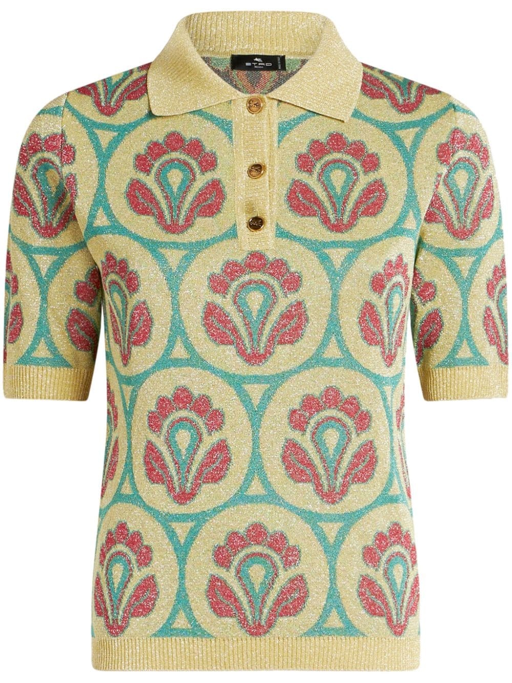 jacquard knit polo shirt - 1