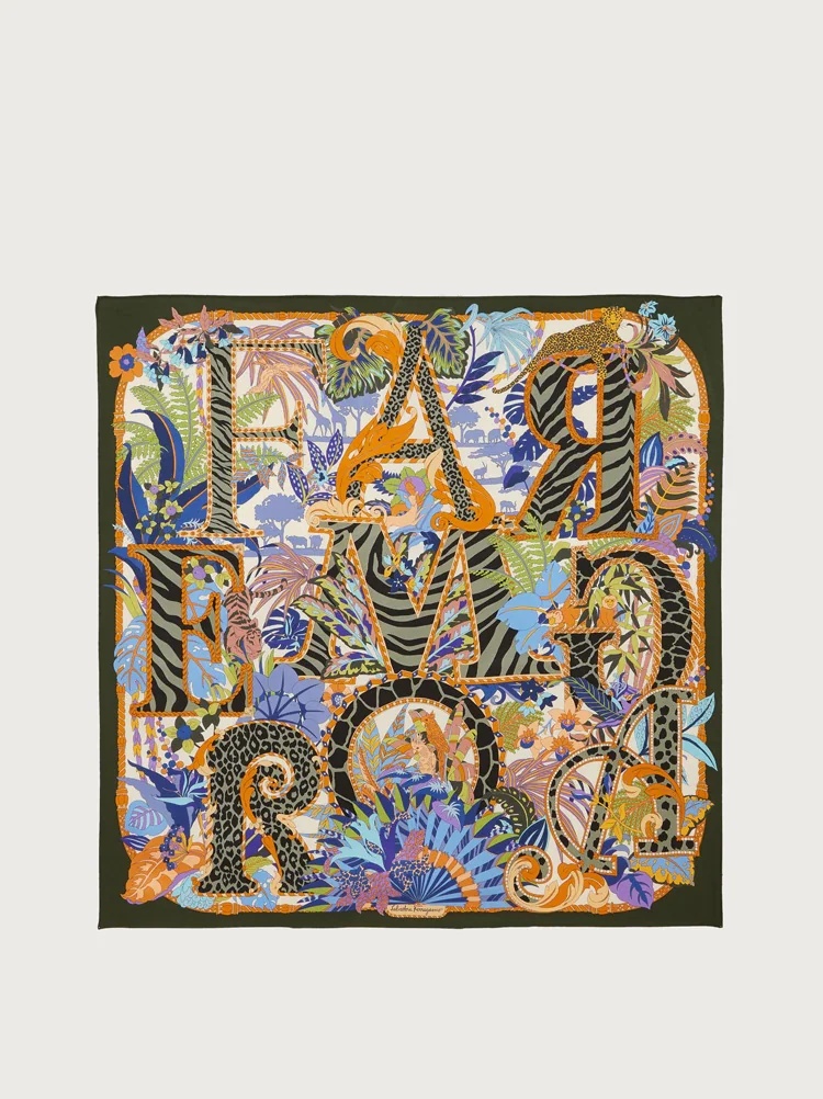 AMO PRINT SILK SCARF - 1