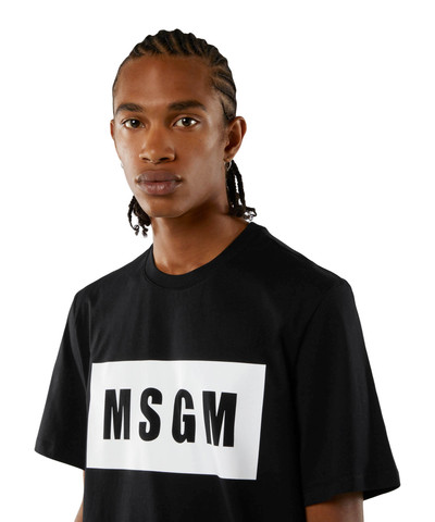 MSGM Cotton T-shirt with box logo outlook