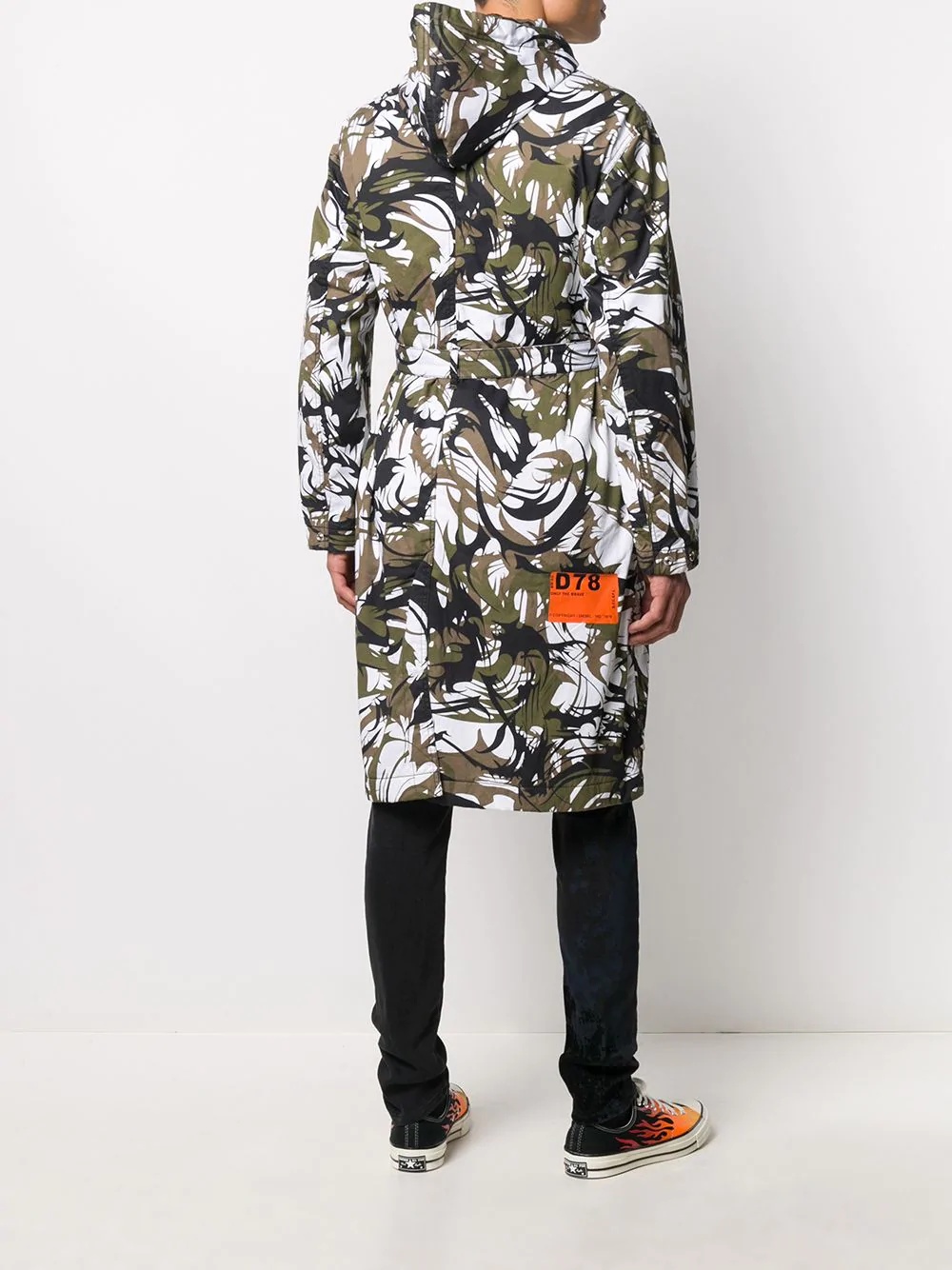 camouflage print hooded coat - 4