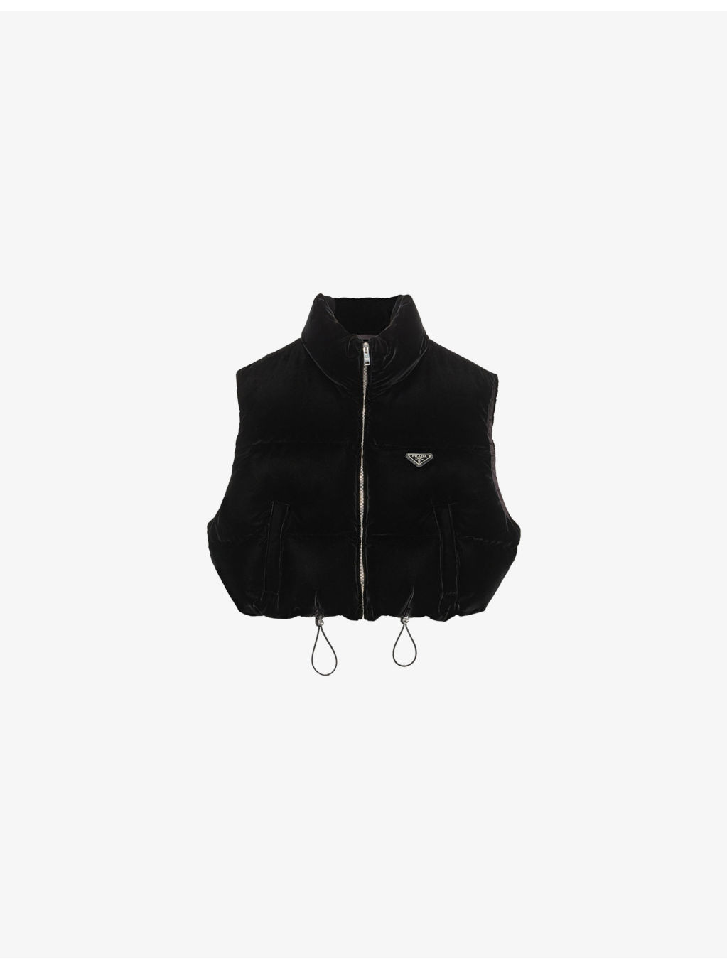 Logo-plaque velvet down vest - 1
