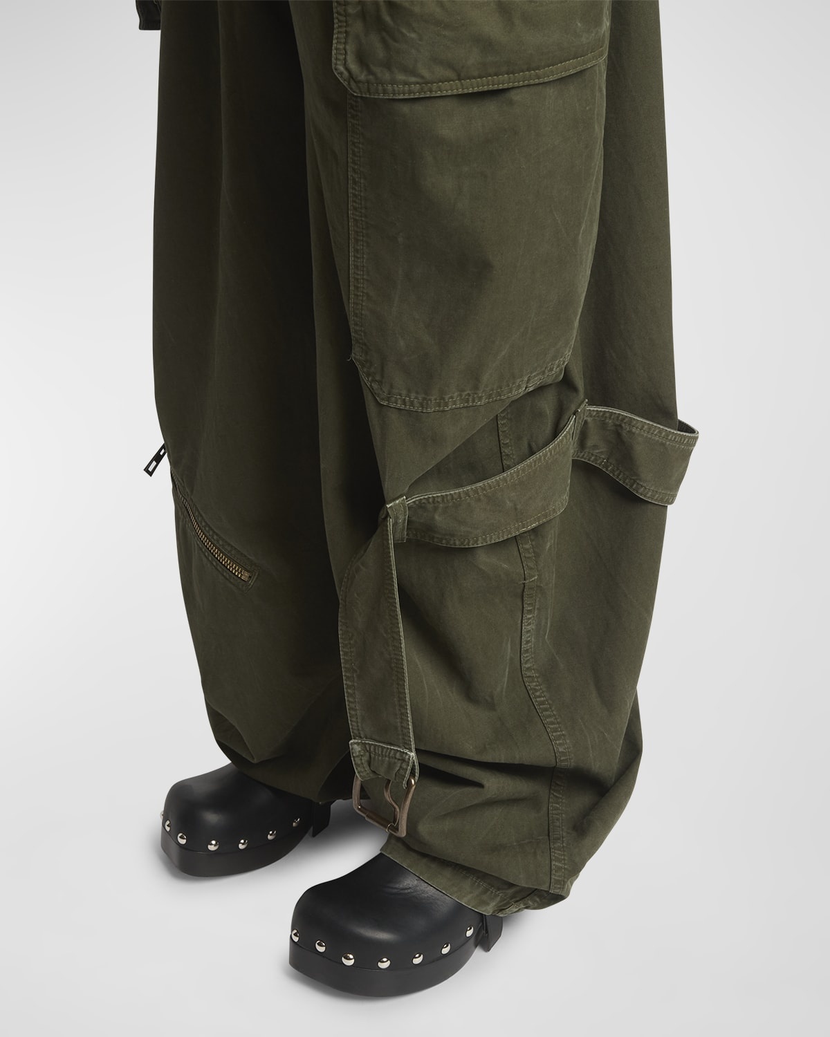 Wide-Leg Balloon Cargo Trousers - 5