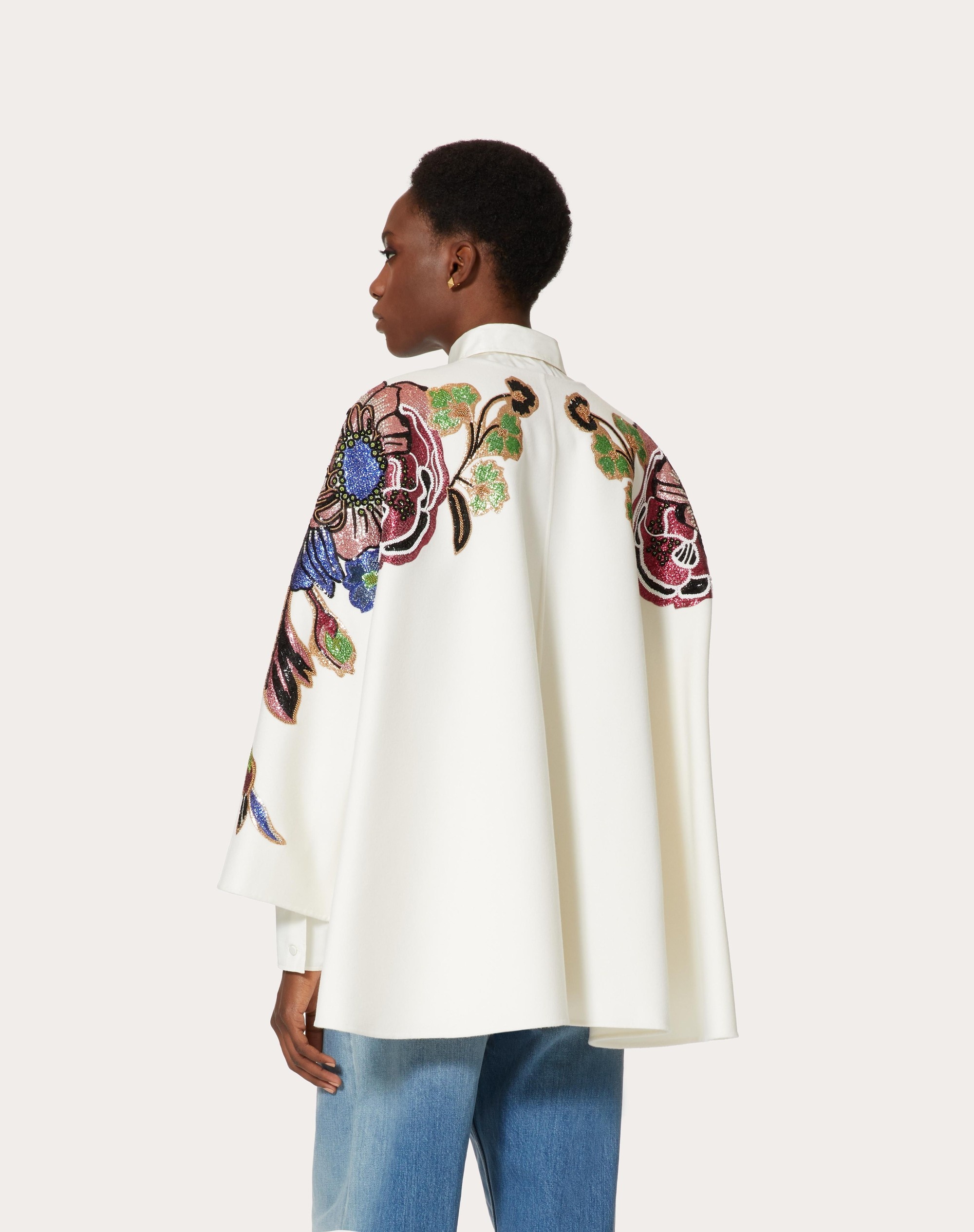 EMBROIDERED LIGHT DRAP CAPE - 4