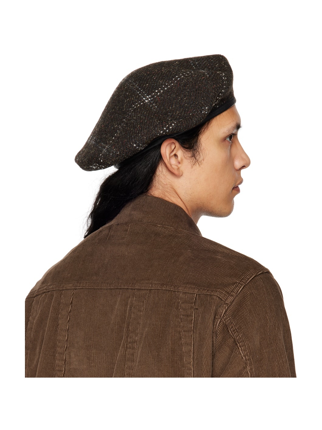 Brown Check Beret - 3