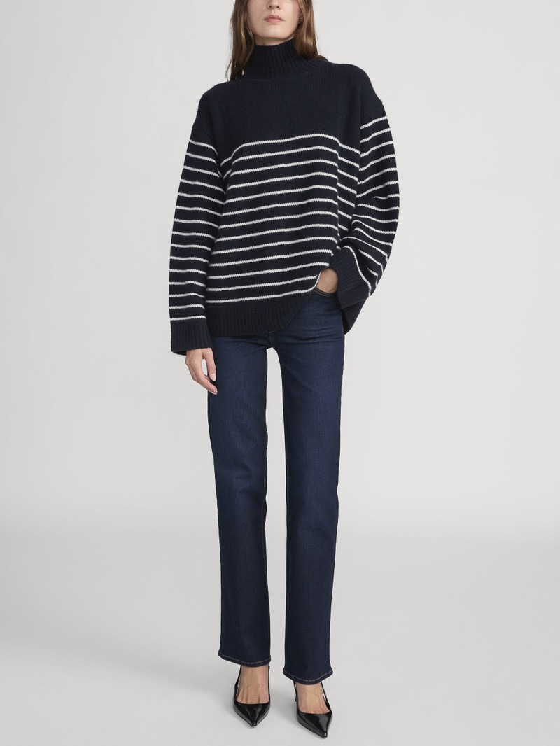 FRAME The Striped Cashmere Turtleneck outlook