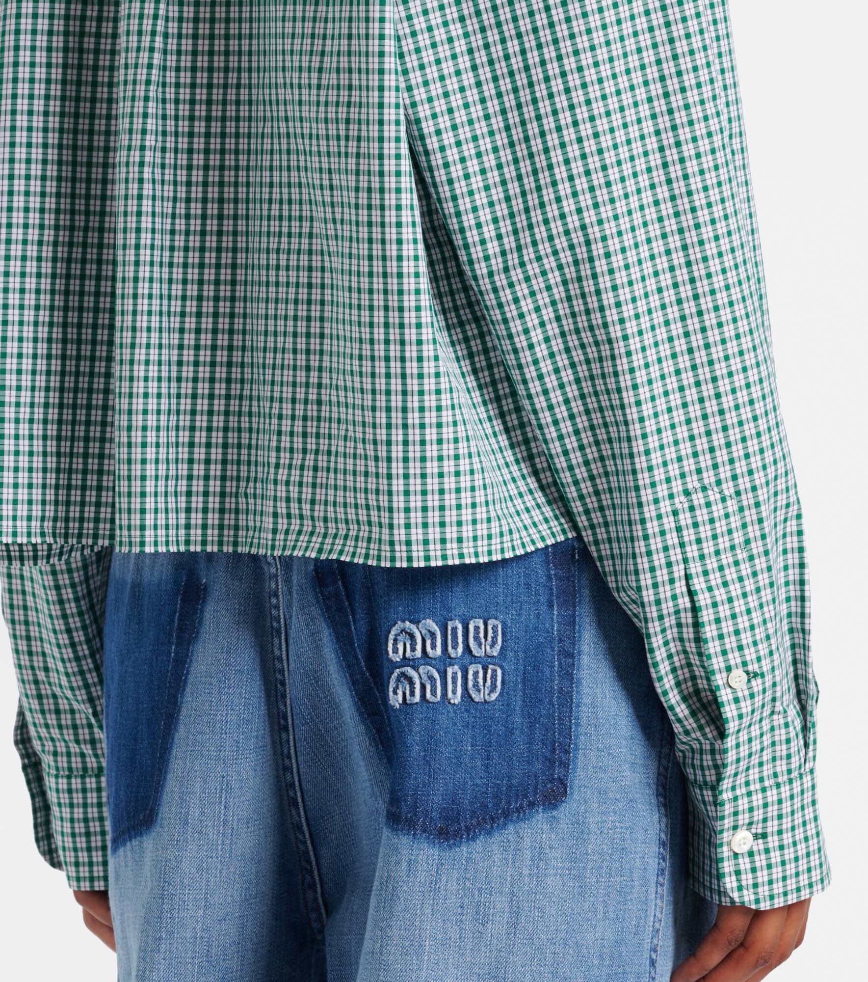Checked cropped cotton shirt - 5