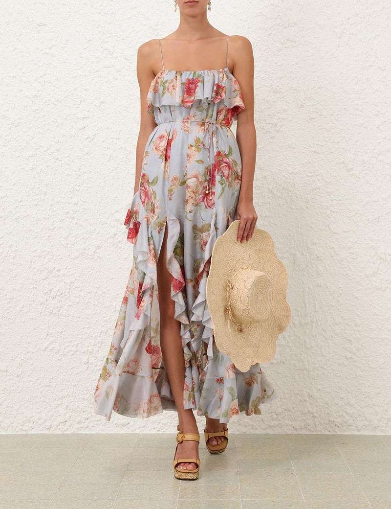 Zimmermann ROSELIGHT FRILL MAXI DRESS outlook