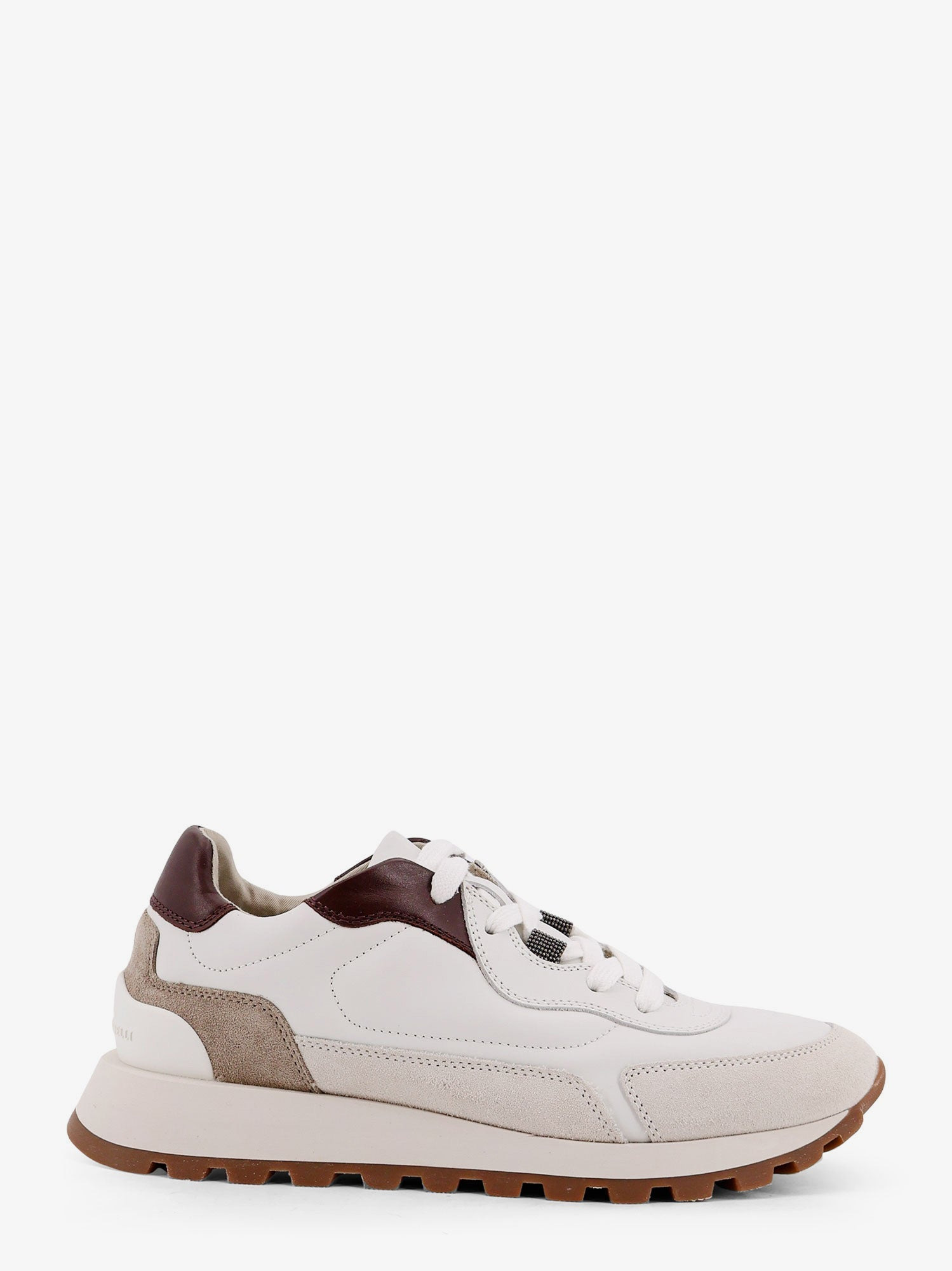 LOW-TOP LEATHER SNEAKERS WITH MONILI DETAIL - 1