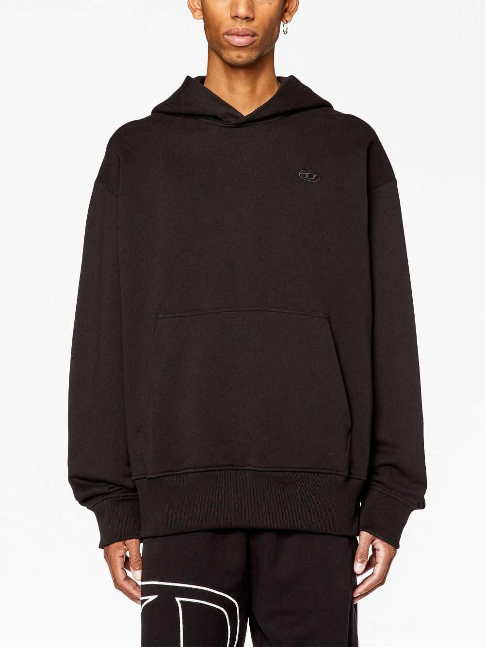 embroidered-logo cotton hoodie - 3