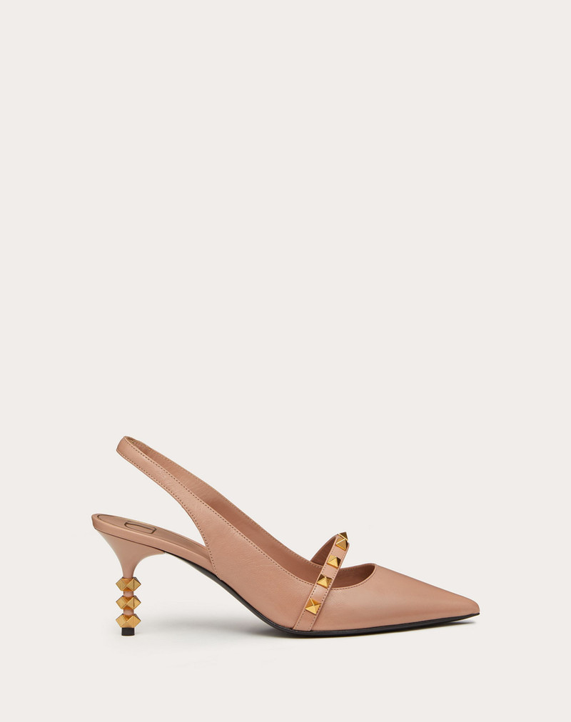 Rockstud Slingback Pump with sculpted heel in kidskin 70 mm 1
