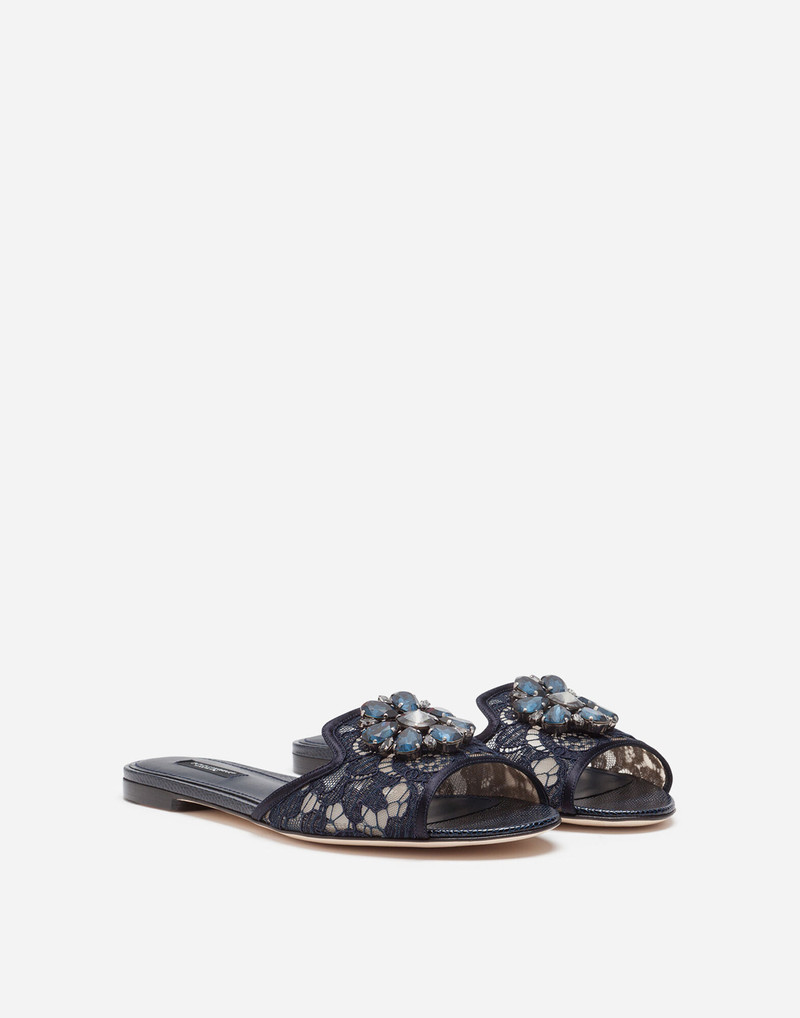 Lace slippers with crystals 2