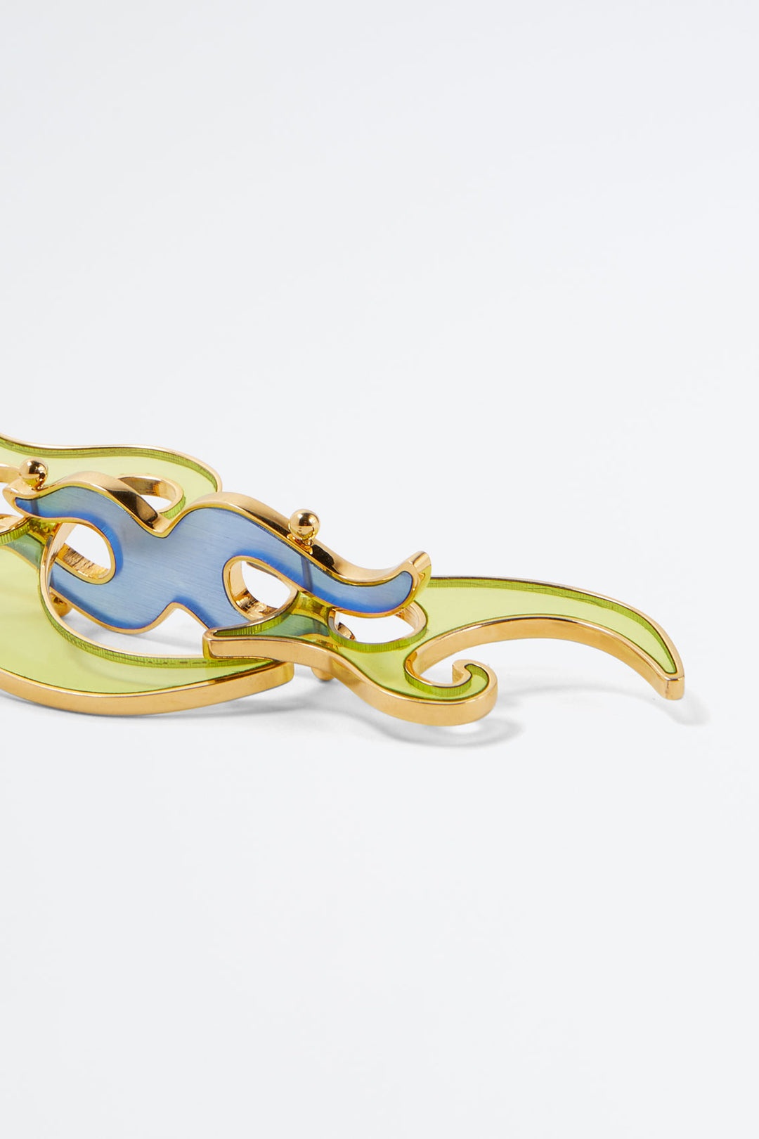 ACID GREEN & BLUE FLAME EARRINGS - 3