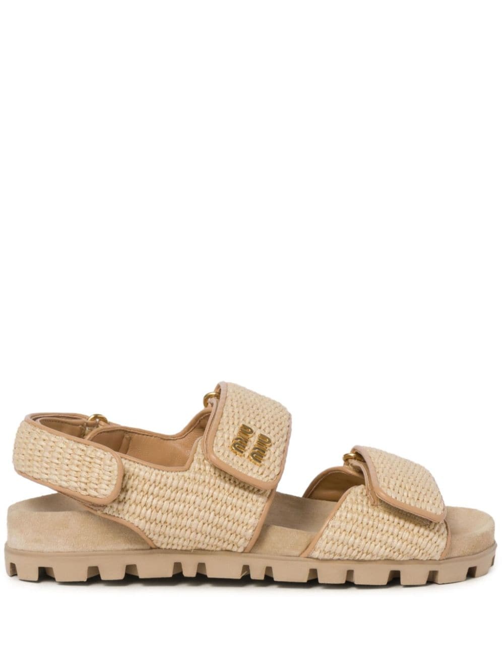 double-strap woven sandals - 1