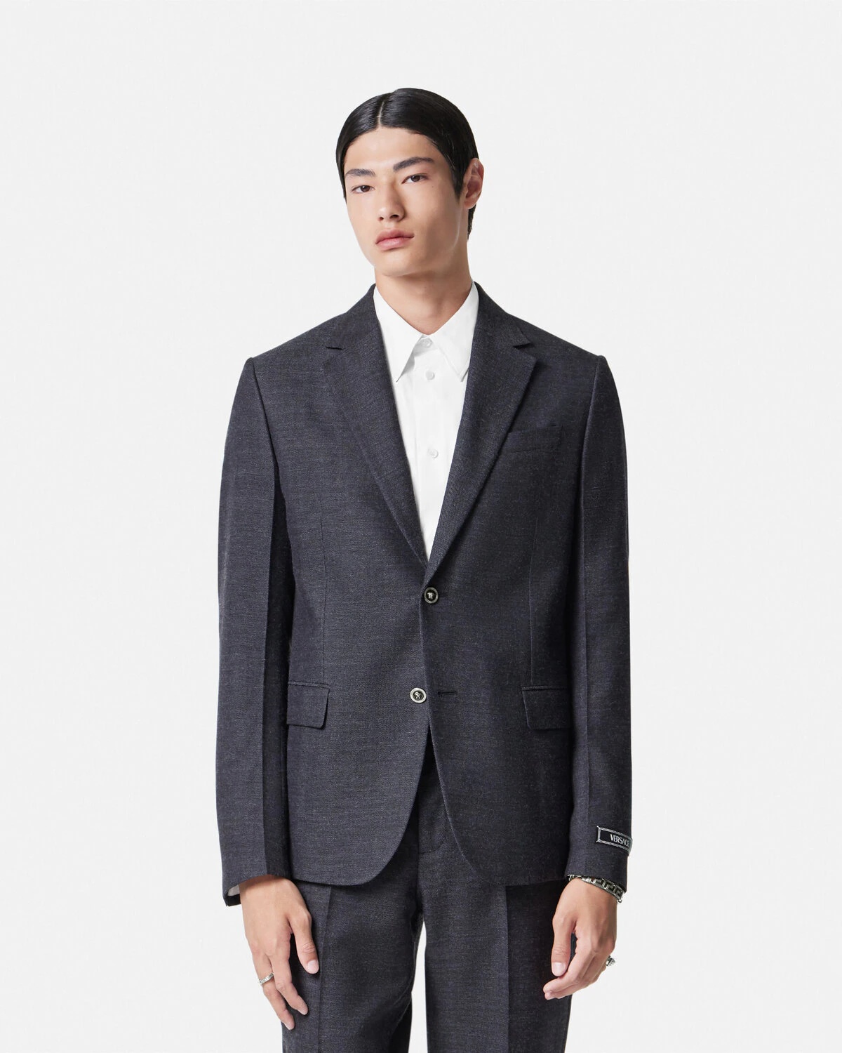 Herringbone Single-Breasted Blazer - 4