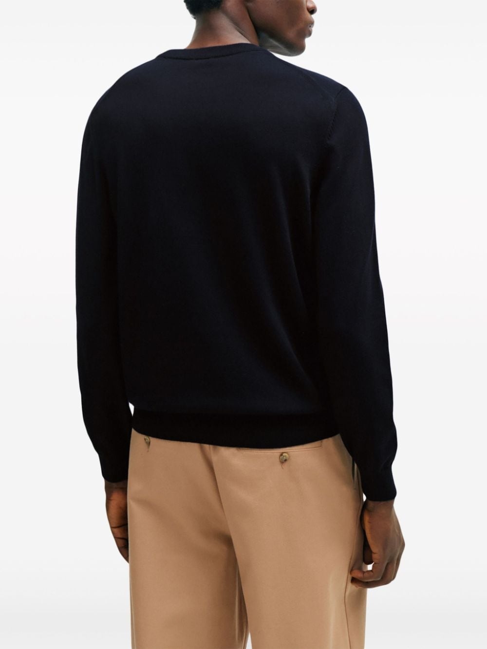 logo-embroidered cotton jumper - 4