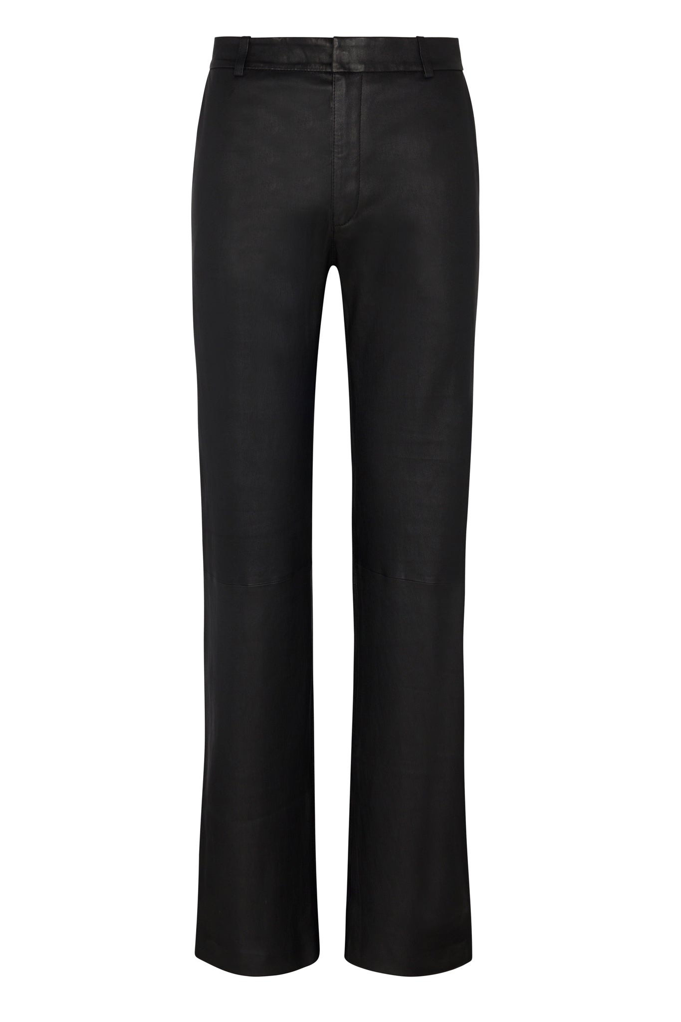 BLACK LEATHER CLASSIC TROUSERS - 8
