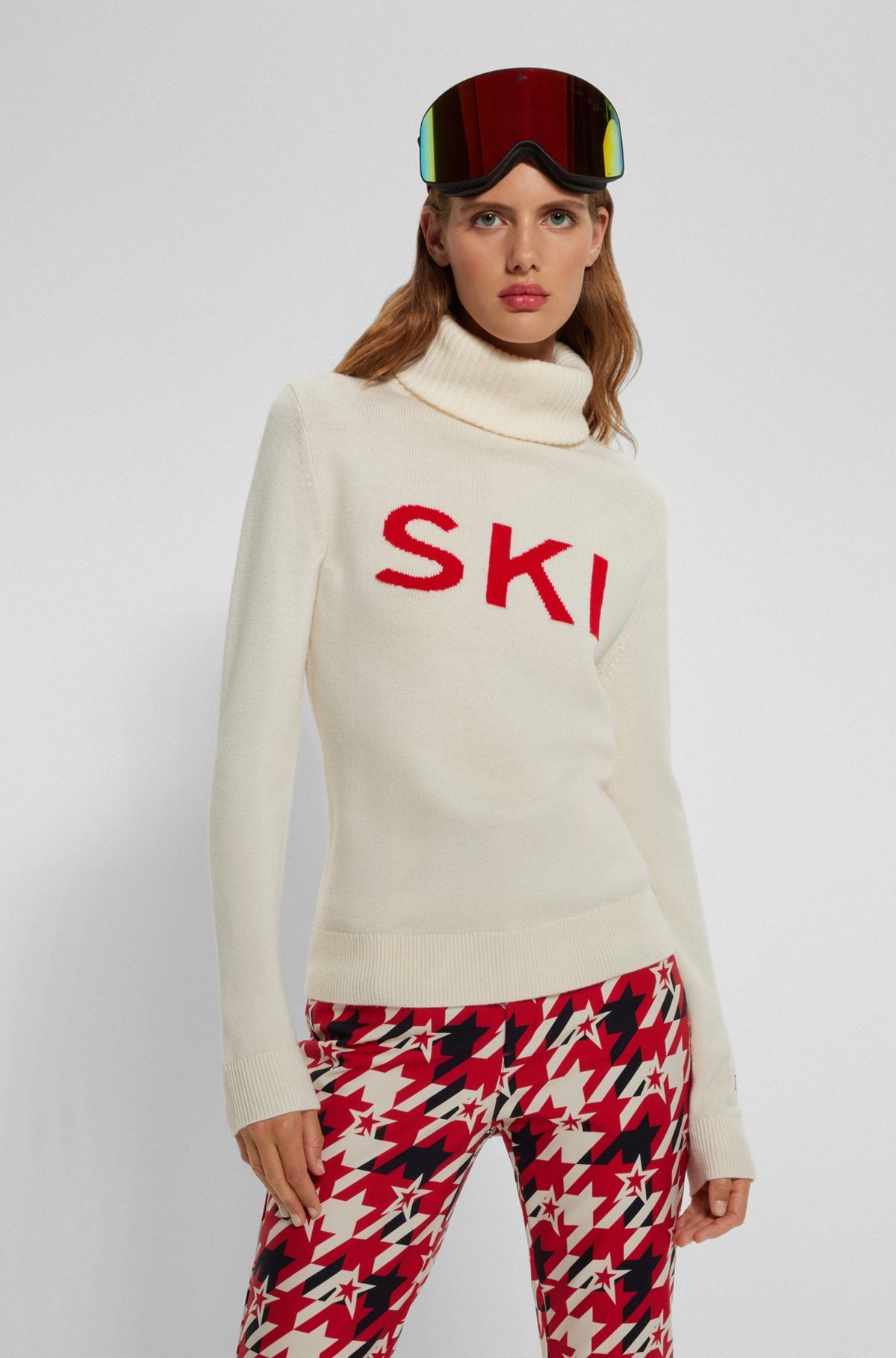 BOSS X PERFECT MOMENT SLOGAN SWEATER IN VIRGIN WOOL - 2