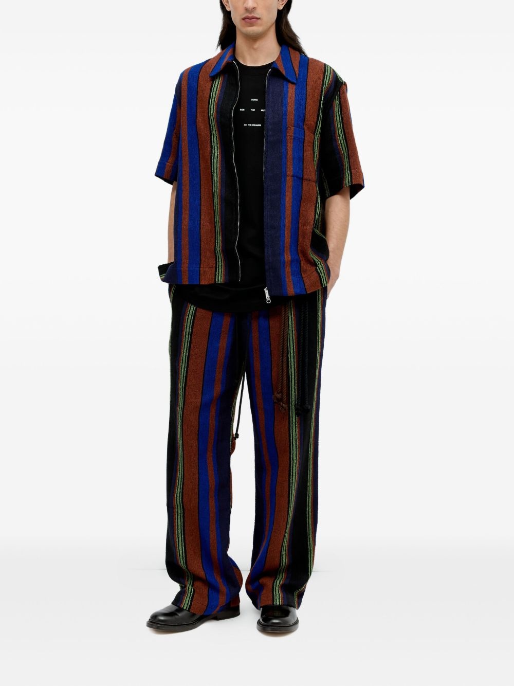 striped rope-detail trousers - 2