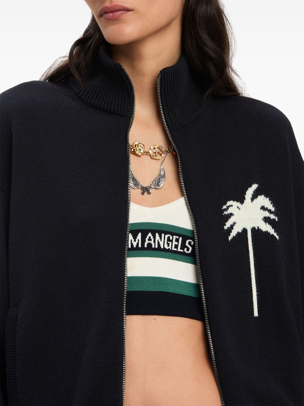 palm tree knitted track top - 6