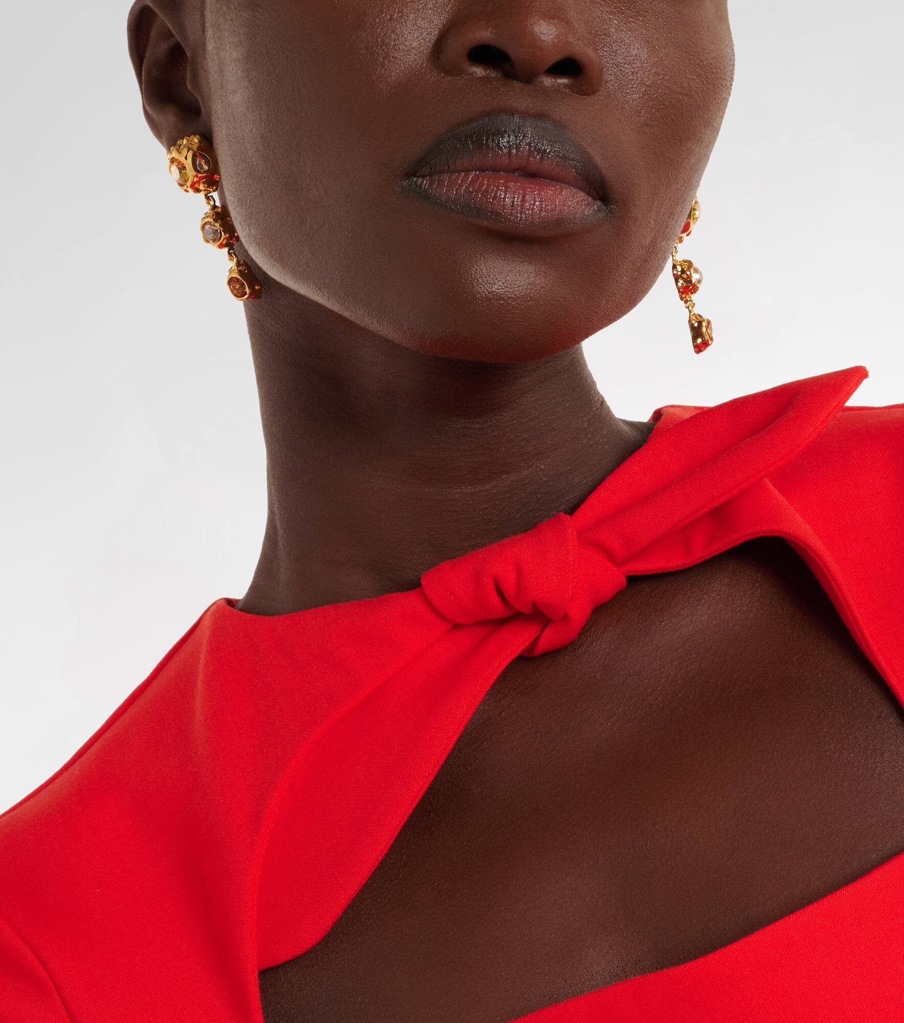Crystal-embellished drop earrings - 6