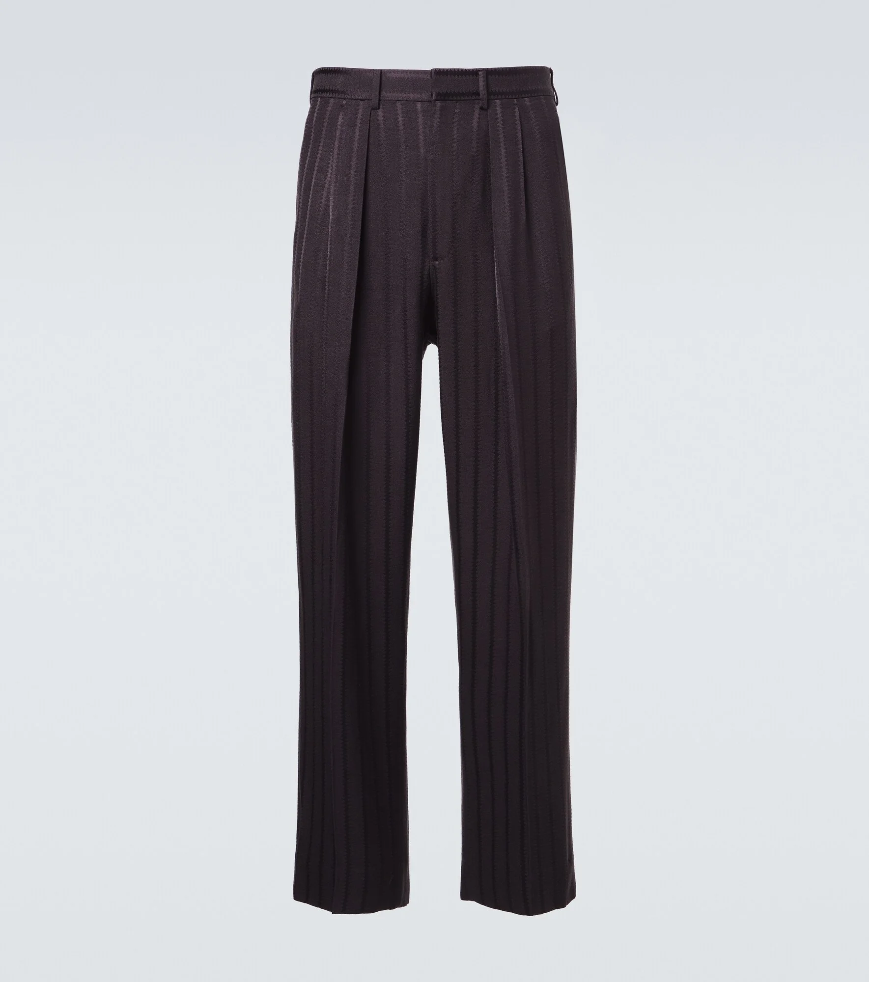 Striped jacquard straight pants - 1