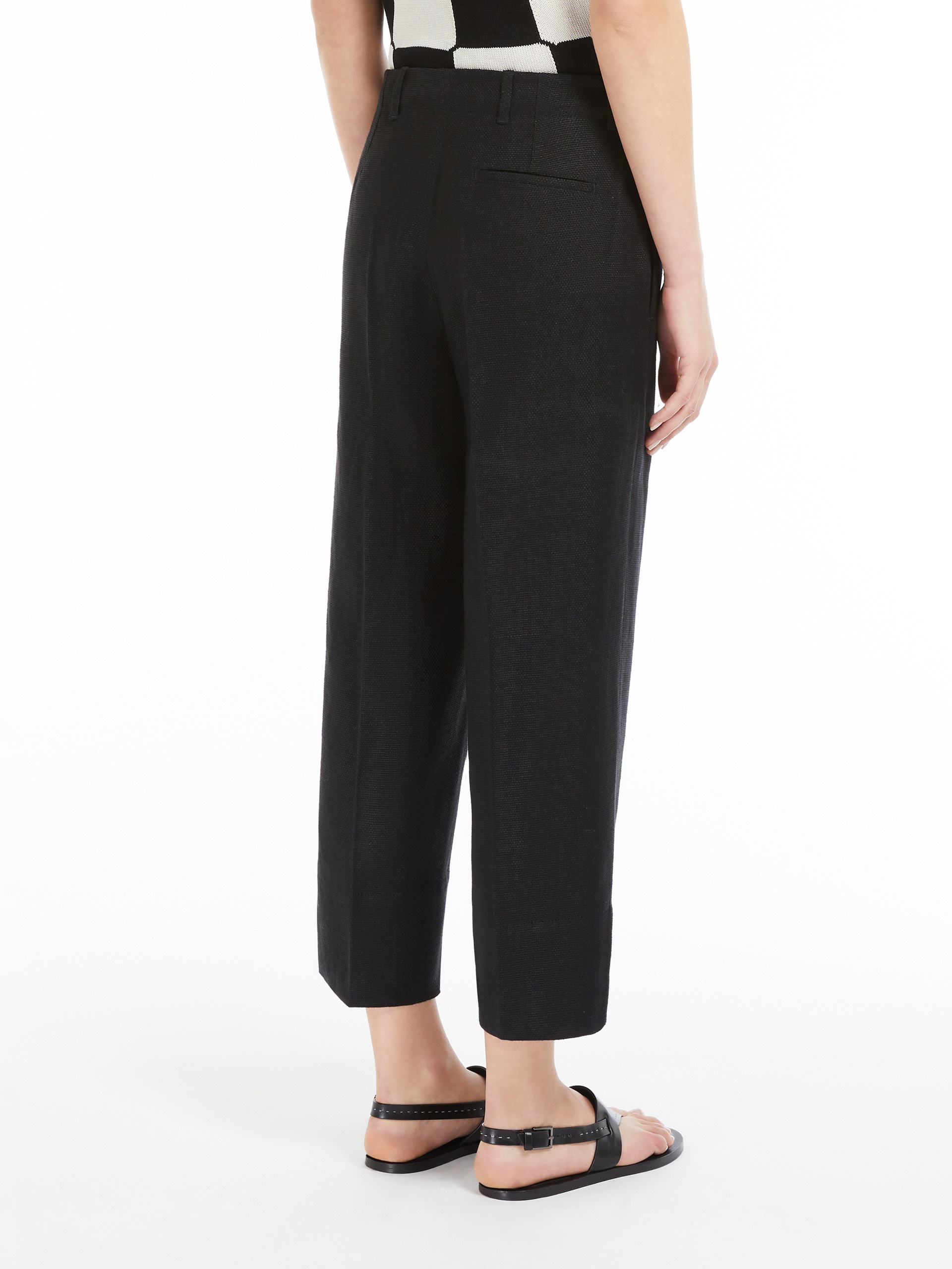 CADICE Straight-fit linen and cotton trousers - 4