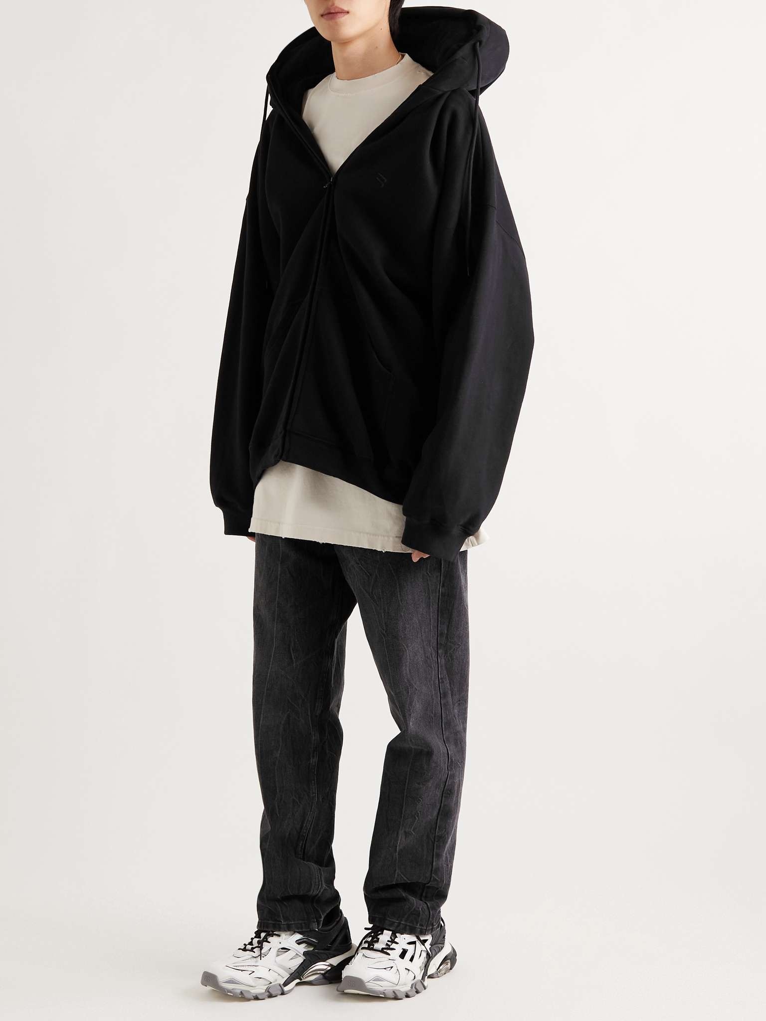 Oversized Inflatable Cotton-Jersey Zip-Up Hoodie - 2